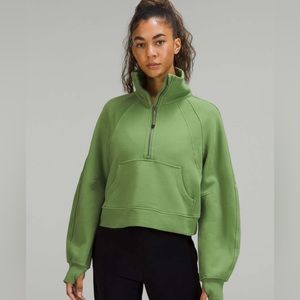 Lululemon Scuba Oversized Funnel Neck Half Zip- Green Foliage M/L